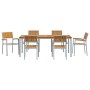 Conjunto de Comedor de Jardín Set de 7 Gris y Madera Natural de , Mesas de jardín - Ref: Foro24-3284427, Precio: 711,76 €, De...