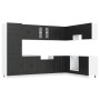 Gabinete de cocina ""Kalmar"" con dobles fregaderos Negro Madera elaborada de , Armarios de cocina - Ref: Foro24-3315002, Pre...