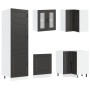 Gabinete de cocina ""Kalmar"" con dobles fregaderos Negro Madera elaborada de , Armarios de cocina - Ref: Foro24-3315002, Pre...
