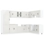 Gabinete de Cocina ""Kalmar"" con Doble Lavabo Alta Brillo Blanco Madera Elaborada de , Armarios de cocina - Ref: Foro24-3315...