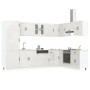 Gabinete de Cocina ""Kalmar"" con Doble Lavabo Alta Brillo Blanco Madera Elaborada de , Armarios de cocina - Ref: Foro24-3315...