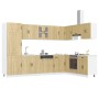 Gabinete de cocina ""Kalmar"" con doble lavabo de roble sonoma y madera elaborada de , Armarios de cocina - Ref: Foro24-33150...
