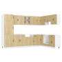 Gabinete de cocina ""Kalmar"" con doble lavabo de roble sonoma y madera elaborada de , Armarios de cocina - Ref: Foro24-33150...
