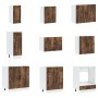 Gabinete de Cocina ""Kalmar"" con Doble Fregadero de Roble Ahumado en Madera Elaborada de , Armarios de cocina - Ref: Foro24-...