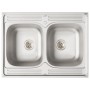 Gabinete de Cocina ""Kalmar"" con Doble Fregadero de Roble Ahumado en Madera Elaborada de , Armarios de cocina - Ref: Foro24-...
