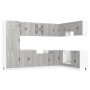 Armario de Cocina ""Kalmar"" con Doble Fregadero Gris Sonoma Madera Elaborada de , Armarios de cocina - Ref: Foro24-3315007, ...