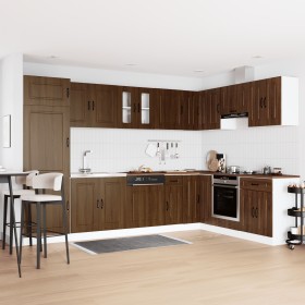 Gabinete de Cocina ""Kalmar"" con Doble Fregadero Madera de Roble de , Armarios de cocina - Ref: Foro24-3315008, Precio: 205,...