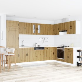 Gabinete de Cocina ""Kalmar"" con Lavabo Doble en Madera de Roble Artesanal de , Armarios de cocina - Ref: Foro24-3315010, Pr...