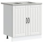 Gabinete de Cocina ""Lucca"" con Doble Lavabo Blanco de Madera Ingenierizada de , Armarios de cocina - Ref: Foro24-3315011, P...