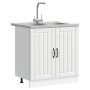 Gabinete de Cocina ""Lucca"" con Doble Lavabo Blanco de Madera Ingenierizada de , Armarios de cocina - Ref: Foro24-3315011, P...