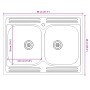 Gabinete de Cocina ""Lucca"" con Doble Lavabo Blanco de Madera Ingenierizada de , Armarios de cocina - Ref: Foro24-3315011, P...