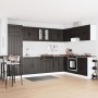 Gabinete de Cocina ""Lucca"" con Juegos de Doble Fregadero de Madera Negra de , Armarios de cocina - Ref: Foro24-3315012, Pre...