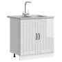 Gabinete de Cocina 'Lucca' con Doble Fregadero Blanco de Alto Brillo en Madera Elaborada de , Armarios de cocina - Ref: Foro2...