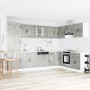 Gabinete de cocina ""Lucca"" con dos fregaderos en gris concreto y madera de , Armarios de cocina - Ref: Foro24-3315015, Prec...