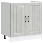 Gabinete de cocina ""Lucca"" con dos fregaderos en gris concreto y madera de , Armarios de cocina - Ref: Foro24-3315015, Prec...