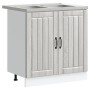 Gabinete de Cocina ""Lucca"" con Doble Fregadero en Gris Sonoma de Madera Ingienierizada de , Armarios de cocina - Ref: Foro2...