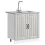 Gabinete de Cocina ""Lucca"" con Doble Fregadero en Gris Sonoma de Madera Ingienierizada de , Armarios de cocina - Ref: Foro2...
