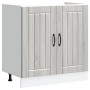 Gabinete de Cocina ""Lucca"" con Doble Fregadero en Gris Sonoma de Madera Ingienierizada de , Armarios de cocina - Ref: Foro2...