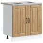 Gabinete de cocina ""Lucca"" con doble lavabo en madera de roble artesanal de , Armarios de cocina - Ref: Foro24-3315020, Pre...