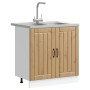 Gabinete de cocina ""Lucca"" con doble lavabo en madera de roble artesanal de , Armarios de cocina - Ref: Foro24-3315020, Pre...