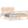 Estructura de cama con cabecero madera maciza 140x200 cm de vidaXL, Camas y somieres - Ref: Foro24-3195286, Precio: 122,45 €,...