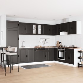 Gabinete de base con fregadero ""Porto"" Negro 80x46x84,5 cm de madera de , Armarios de cocina - Ref: Foro24-3315022, Precio:...