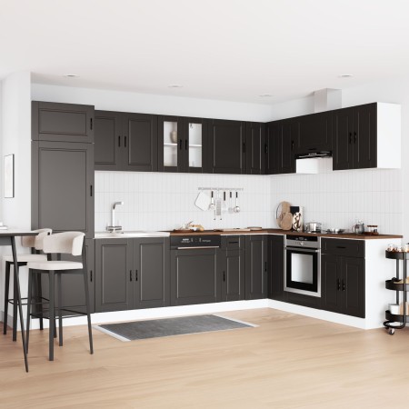 Gabinete de base con fregadero ""Porto"" Negro 80x46x84,5 cm de madera de , Armarios de cocina - Ref: Foro24-3315022, Precio:...