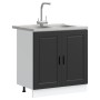 Gabinete de base con fregadero ""Porto"" Negro 80x46x84,5 cm de madera de , Armarios de cocina - Ref: Foro24-3315022, Precio:...