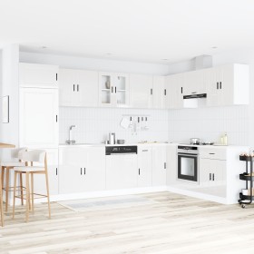 Armario Base con Lavabo ""Porto"" Brillo Alto Blanco 80x46x84,5 cm Madera Ingeniada de , Armarios de cocina - Ref: Foro24-331...