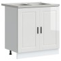 Armario Base con Lavabo ""Porto"" Brillo Alto Blanco 80x46x84,5 cm Madera Ingeniada de , Armarios de cocina - Ref: Foro24-331...