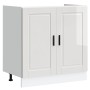 Armario Base con Lavabo ""Porto"" Brillo Alto Blanco 80x46x84,5 cm Madera Ingeniada de , Armarios de cocina - Ref: Foro24-331...