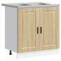 Gabinete Base con Fregadero 'Porto' en Roble Sonoma 80x46x84,5 cm de Madera Ingenierizada de , Armarios de cocina - Ref: Foro...