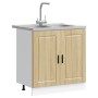 Gabinete Base con Fregadero 'Porto' en Roble Sonoma 80x46x84,5 cm de Madera Ingenierizada de , Armarios de cocina - Ref: Foro...