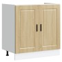 Gabinete Base con Fregadero 'Porto' en Roble Sonoma 80x46x84,5 cm de Madera Ingenierizada de , Armarios de cocina - Ref: Foro...