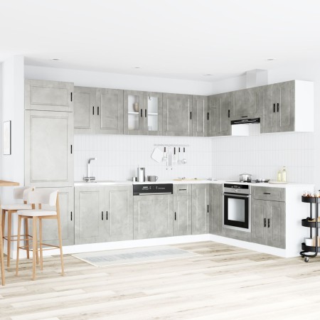 Gabinete base de fregadero ""Porto"" con fregadero gris concreto 80x46x84,5 cm de madera elaborada de , Armarios de cocina - ...