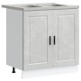 Gabinete base de fregadero ""Porto"" con fregadero gris concreto 80x46x84,5 cm de madera elaborada de , Armarios de cocina - ...