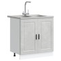 Gabinete base de fregadero ""Porto"" con fregadero gris concreto 80x46x84,5 cm de madera elaborada de , Armarios de cocina - ...