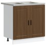 Armario Base con Fregadero 'Porto' Madera Marrón 80x46x84,5 cm Madera Elaborada de , Armarios de cocina - Ref: Foro24-3315028...