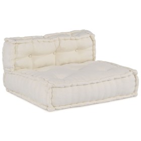 Pouf Sofá Modular de 4 Plazas Convertible de Tela Crema de , Cojines para sillas y sofás - Ref: Foro24-3315064, Precio: 488,7...