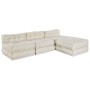Pouf Sofá Modular de 4 Plazas Convertible de Tela Crema de , Cojines para sillas y sofás - Ref: Foro24-3315064, Precio: 488,7...