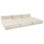 Pouf Sofá Modular de 4 Plazas Convertible de Tela Crema de , Cojines para sillas y sofás - Ref: Foro24-3315064, Precio: 488,7...