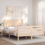 Estructura de cama con cabecero madera maciza 140x200 cm de vidaXL, Camas y somieres - Ref: Foro24-3195286, Precio: 122,45 €,...