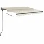 Toldo manual retráctil con LED crema 300x250 cm de vidaXL, Toldos - Ref: Foro24-3069702, Precio: 380,68 €, Descuento: %