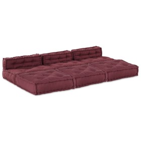 Pouffes Modulares 4 pcs Tela Burdeos de , Cojines para sillas y sofás - Ref: Foro24-3315073, Precio: 554,16 €, Descuento: %