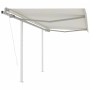 Toldo retráctil automático con postes crema 3,5x2,5 m de vidaXL, Toldos - Ref: Foro24-3069927, Precio: 426,49 €, Descuento: %