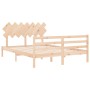Estructura de cama con cabecero madera maciza 140x200 cm de vidaXL, Camas y somieres - Ref: Foro24-3195286, Precio: 122,45 €,...