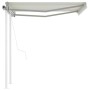 Toldo retráctil automático con postes crema 3,5x2,5 m de vidaXL, Toldos - Ref: Foro24-3069927, Precio: 426,49 €, Descuento: %