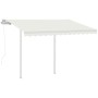 Toldo retráctil automático con postes crema 3,5x2,5 m de vidaXL, Toldos - Ref: Foro24-3069927, Precio: 426,49 €, Descuento: %