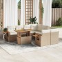Set de sofás de jardín 9 pzas con cojines ratán sintético beige en Conjuntos de jardín | Comprar online en Foru.es