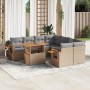 Set de sofás de jardín 9 pzas con cojines ratán sintético beige en Conjuntos de jardín | Comprar online en Foru.es